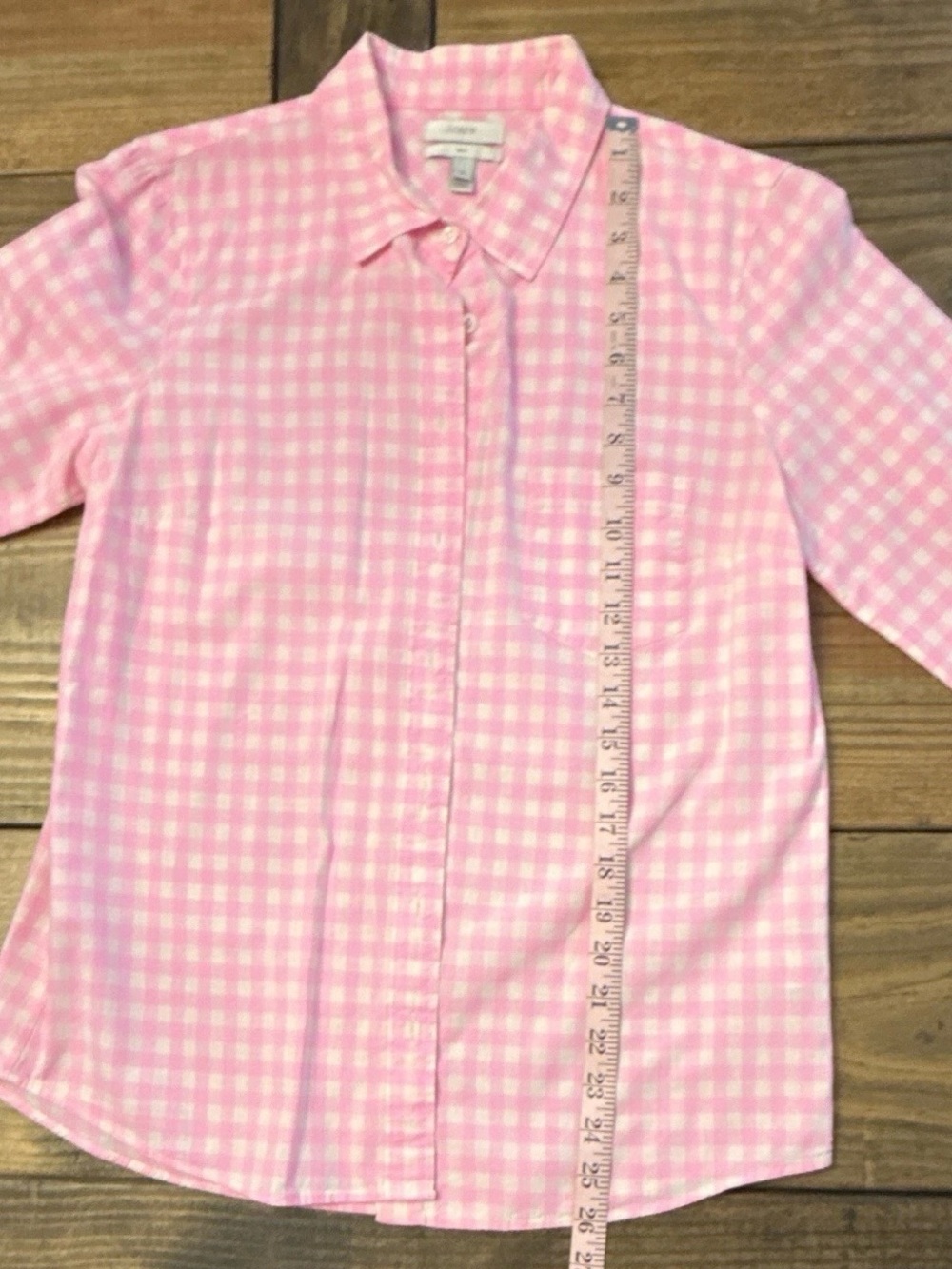 J. Crew Pink Gingham Button-Down Shirt - Picture 4 of 7